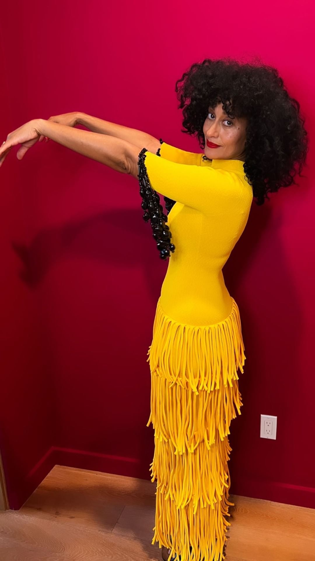 Tracee Ellis Ross Dances in Fringe Proenza Schouler Dress
