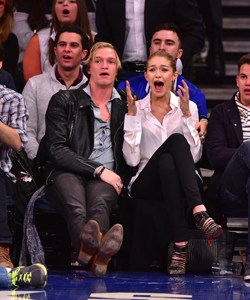 When she wasn't showing sweet PDA with boyfriend Cody Simpson, Gigi Hadid dramatically cheered on the NY Knicks during a game in April 2015.