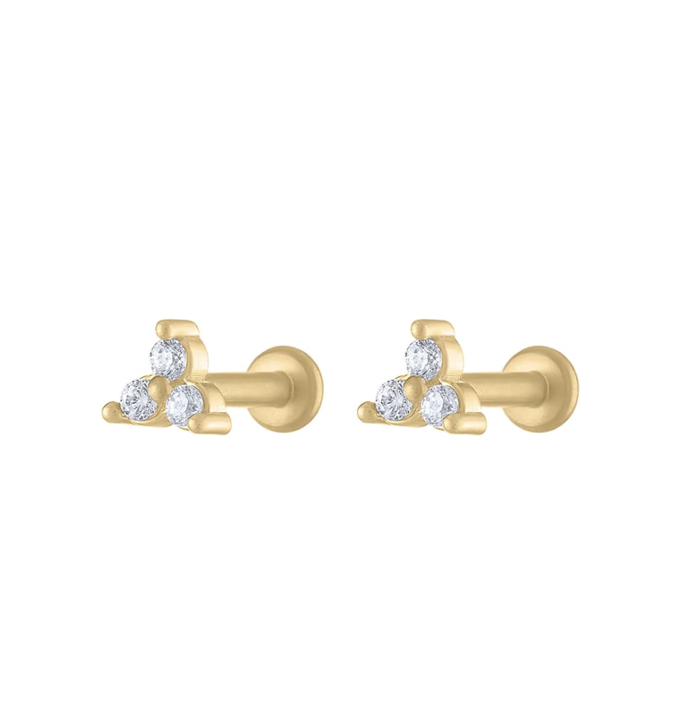Maison Miru Mini Crystal Trinity Nap Earrings