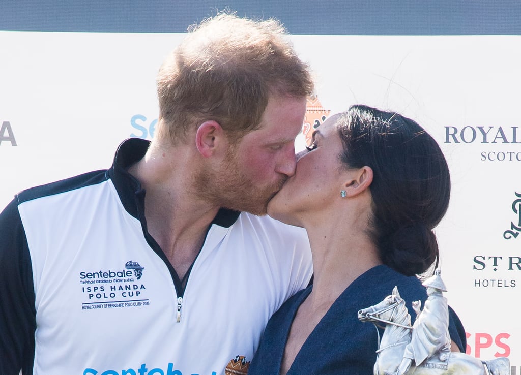 Prince Harry and Meghan Markle Kissing at Polo Match in July