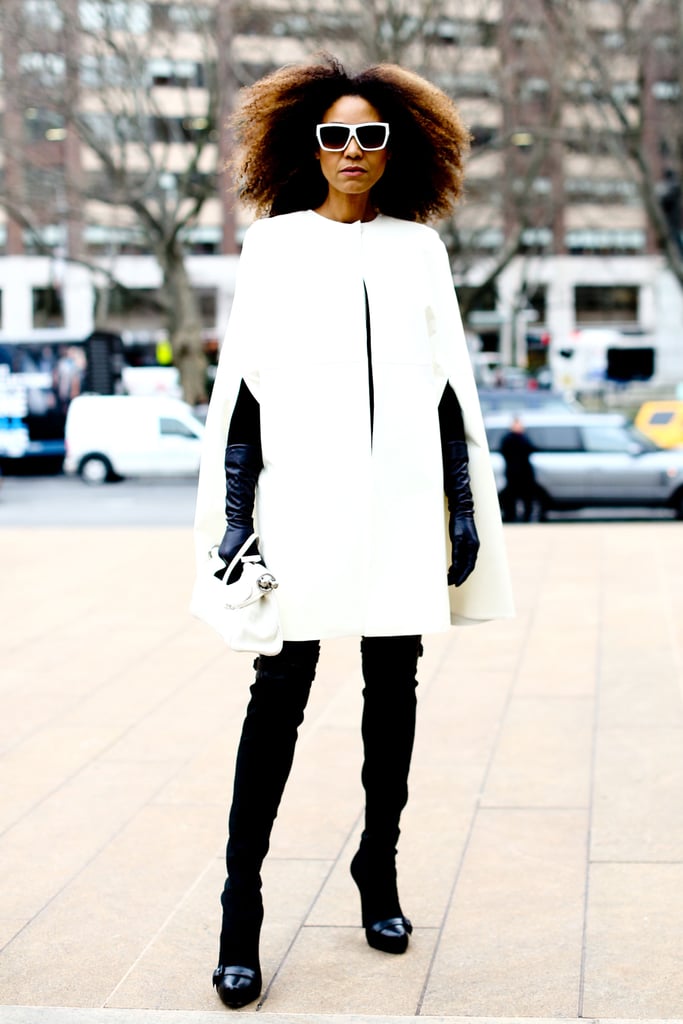 Winter white looked impeccably chic against sleek black bottoms.
Winter white looked impeccably chic against sleek black bottoms.