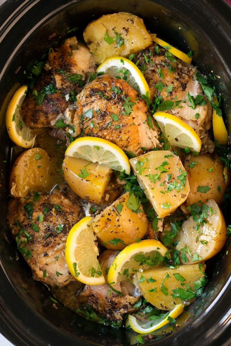 Greek Slow-Cooker Lemon Chicken and Potatoes
