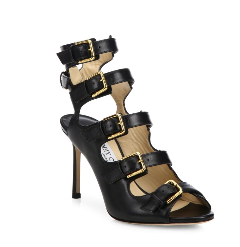 Jimmy Choo Trick Cutout Multi-Strap Leather Sandals ($1,250)