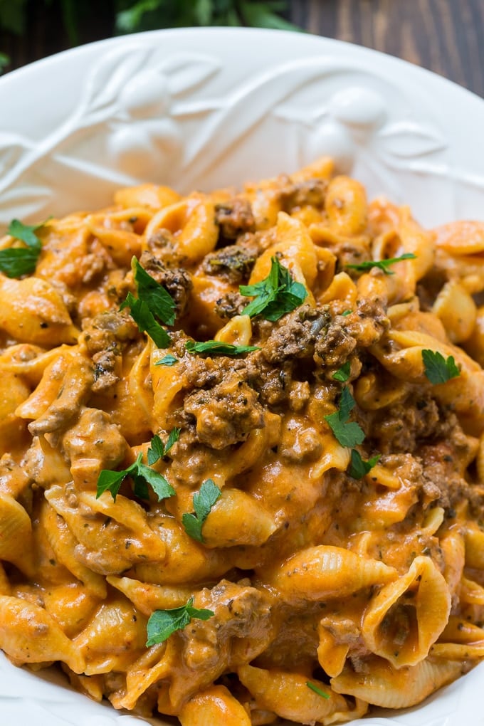 Instant Pot Creamy Shells and Beef