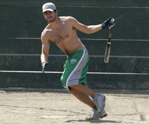 He shed his shirt and took off running during a friendly softball game in August 2005.