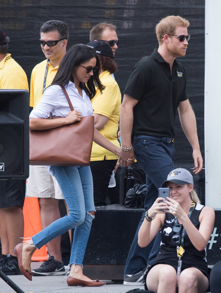 Back in September 2017, when Meghan and Harry unveiled their romance to the world, Meghan wore Sarah Flint flats to the Invictus Games in Toronto.