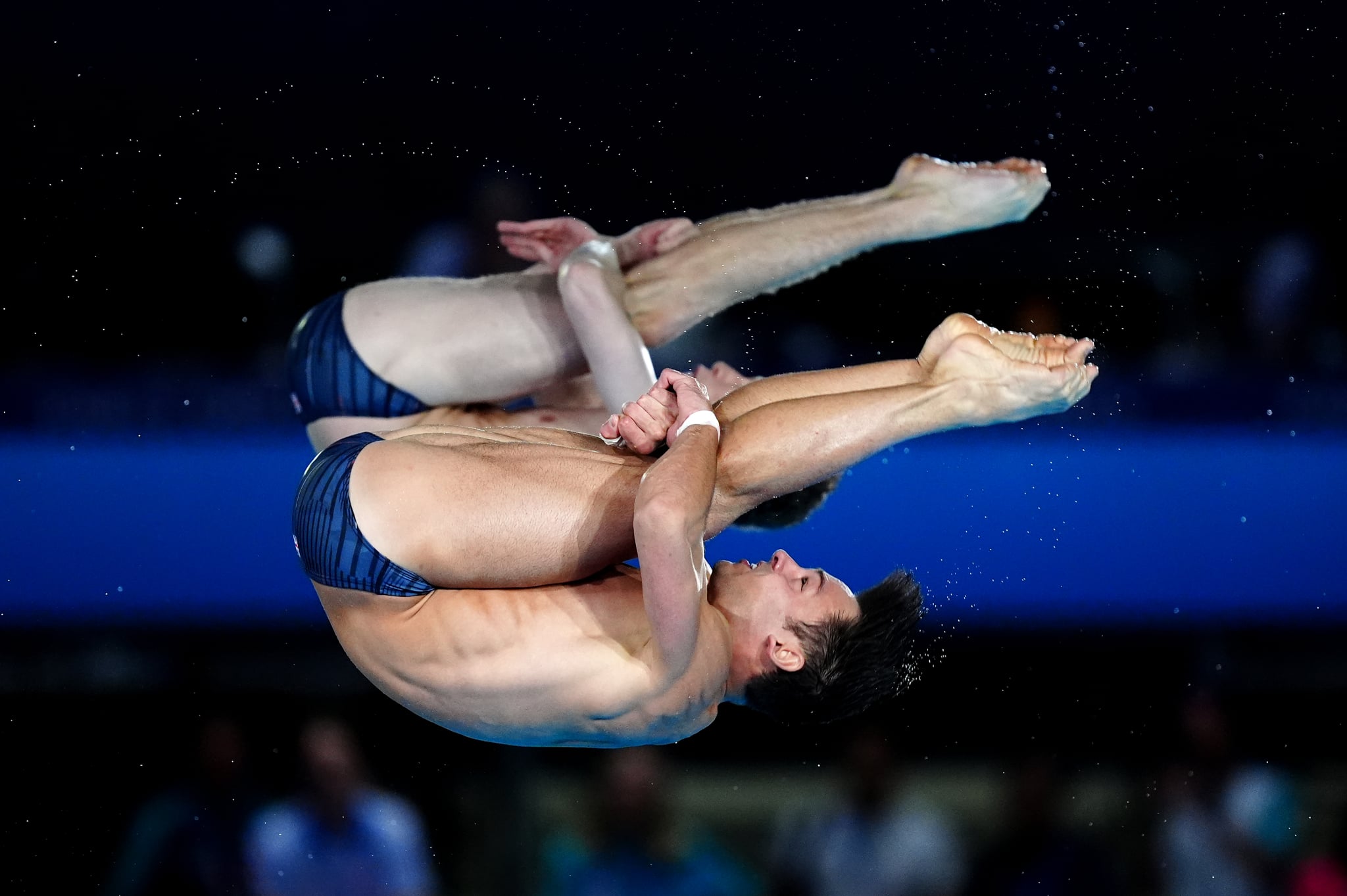 Great Britain's Tom Daley and Noah Williams during the Men's Synchronised 10m Platform Final at the Aquatics Centre on the third day of the 2024 Paris Olympic Games in France. Picture date: Monday July 29, 2024. (Photo by Mike Egerton/PA Images via Getty Images)