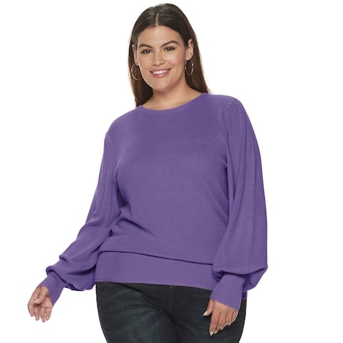 Evri Plus Size Balloon Sleeve Sweater 