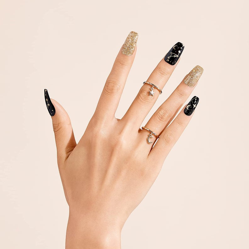 For the Astrology-Lover: Gold Finger Gel Glam Design Nail Press On Nails
