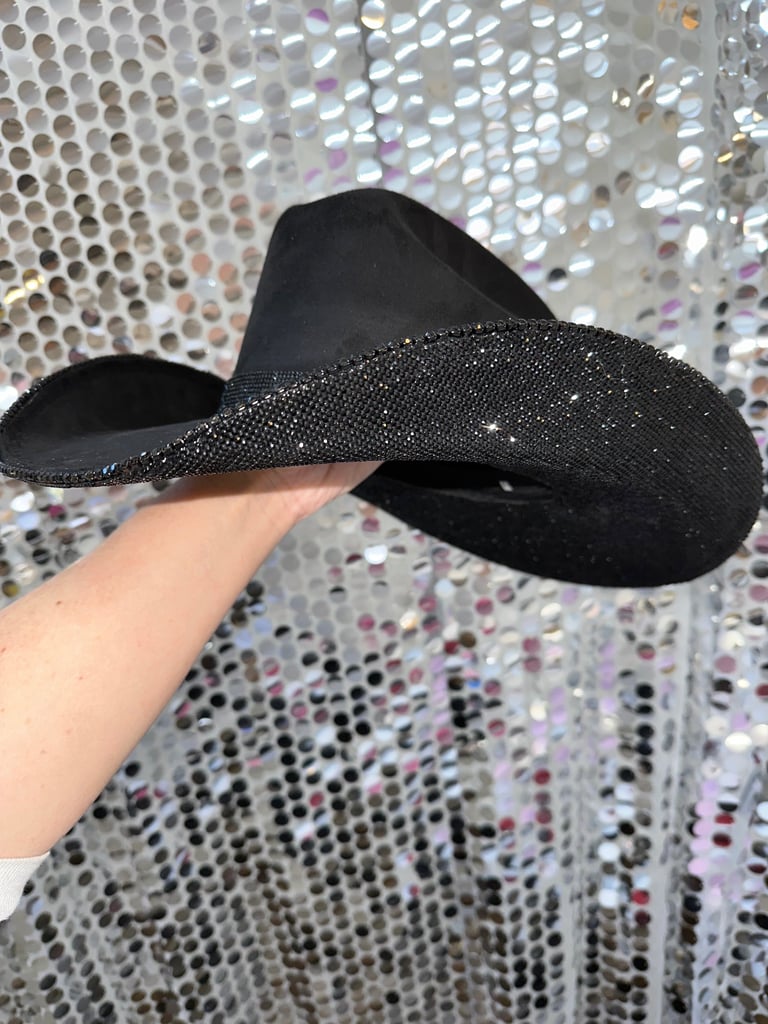 Rhinestone Cowgirl Black Suede & Black Rhinestones Hat