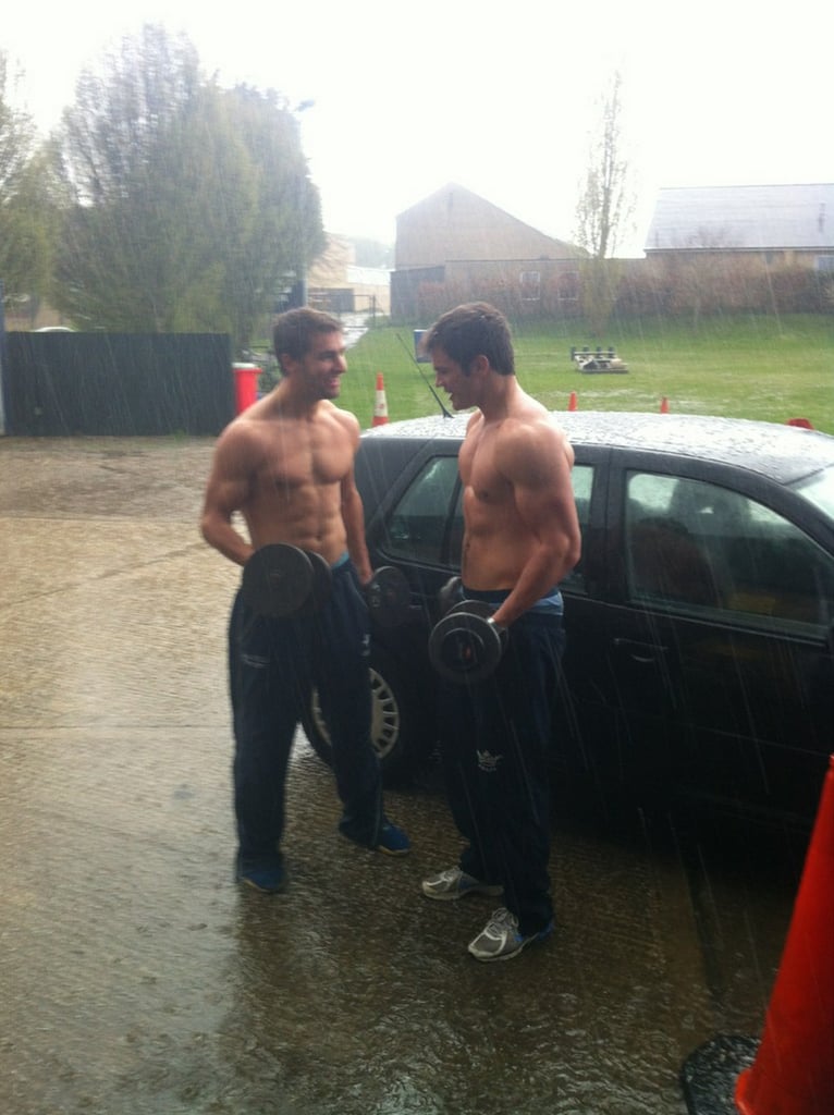 Here's Matt pumping iron with a friend. Look at those abs!
Source: Twitter user OURFCblues