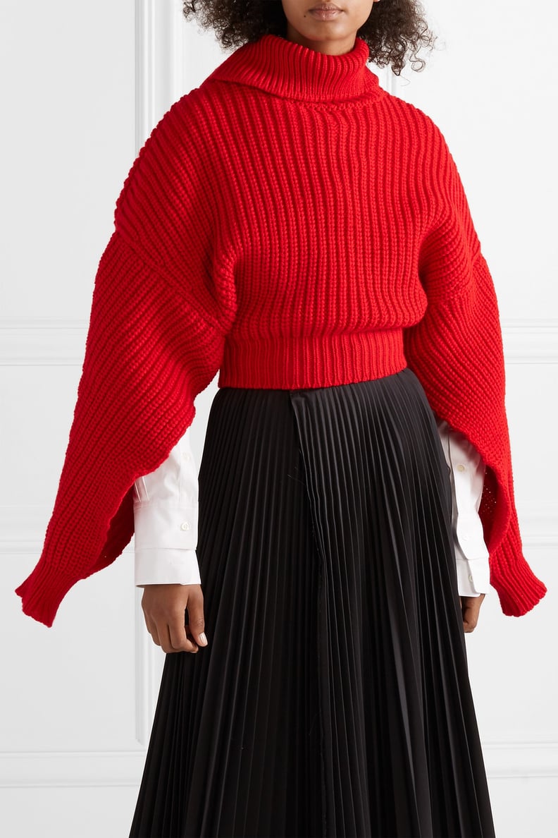 A.W.A.K.E. Cropped Oversize Wool Turtleneck Sweater