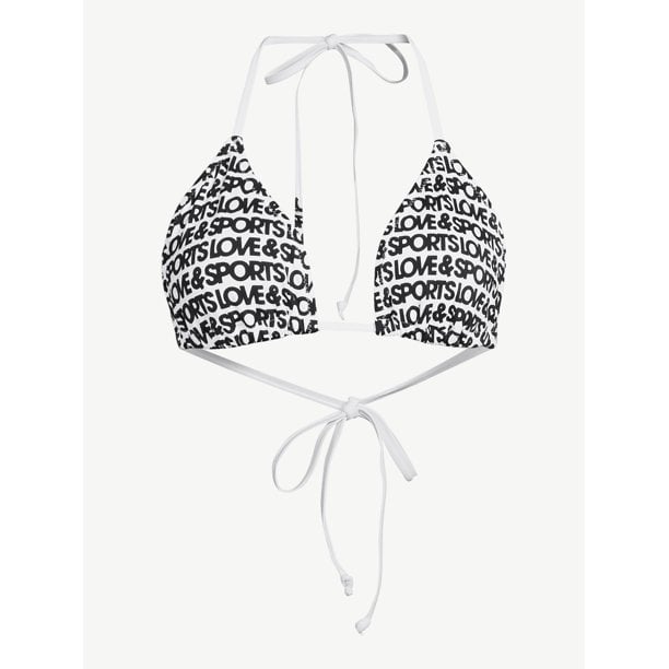 Logo Print Triangle Bikini Top