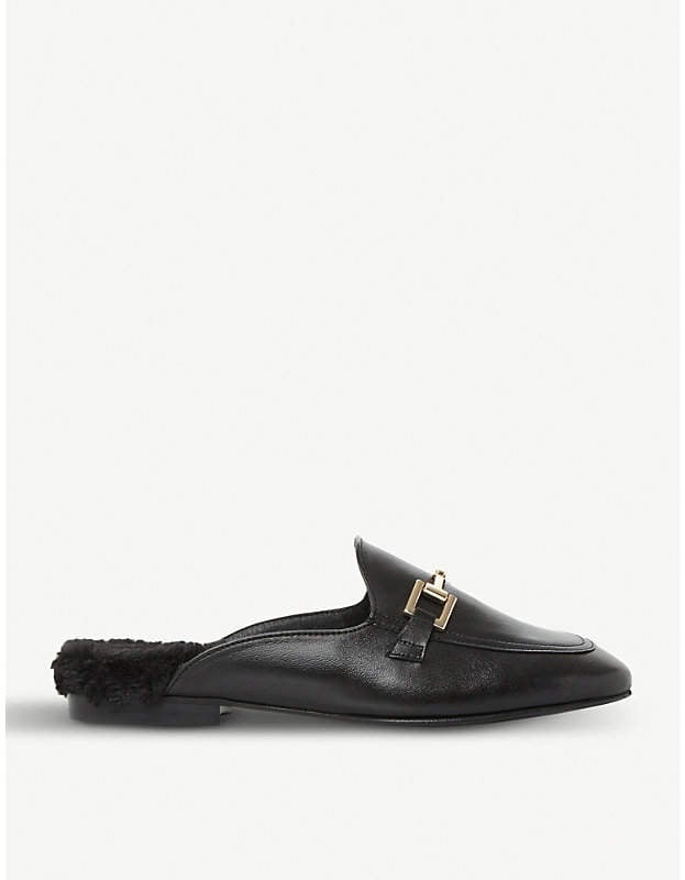 Dune Gole leather backless loafers