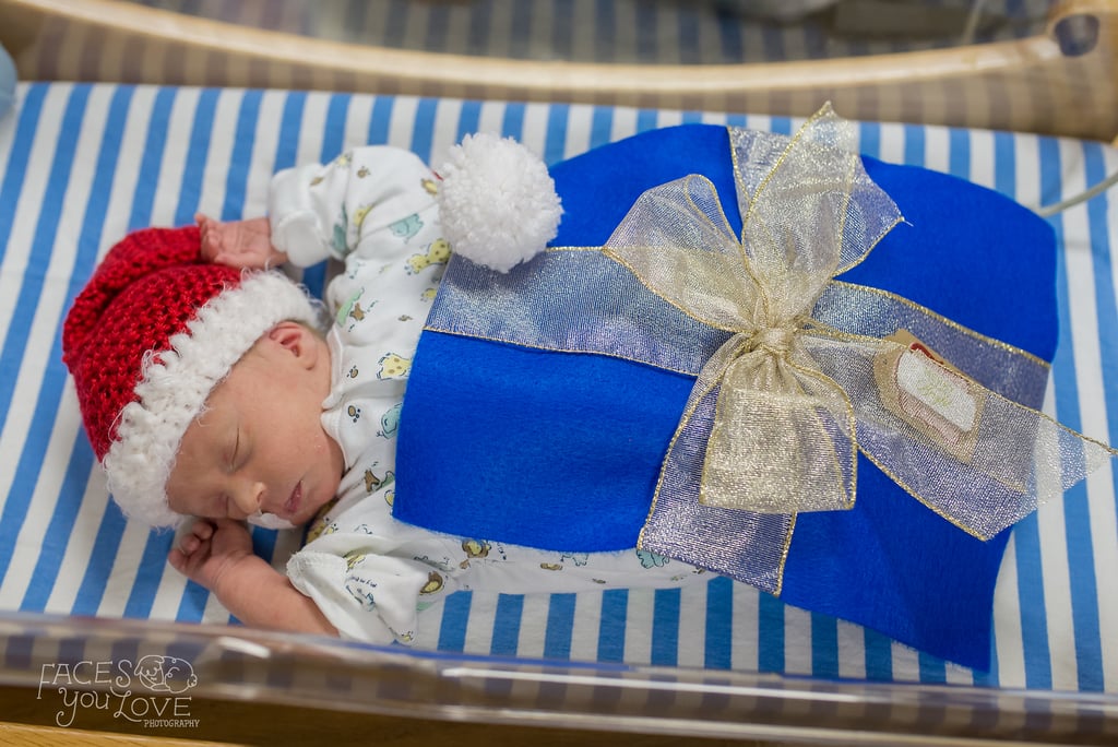 Photos of Preemies Dressed as Presents Meeting Santa Claus