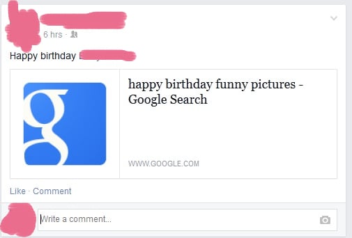 She sent him all the funny birthday pictures.
