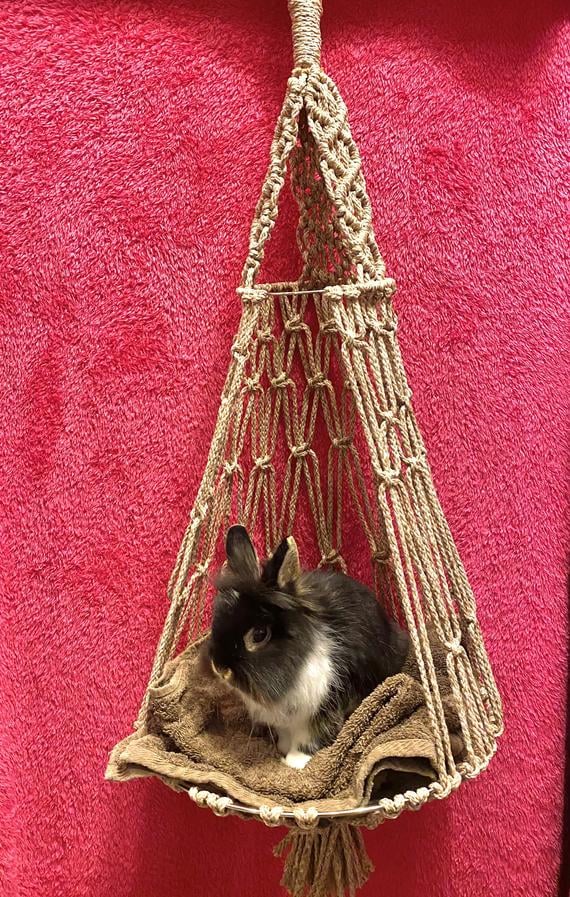 PlantBlessed Macrame Hanging Pet Bed