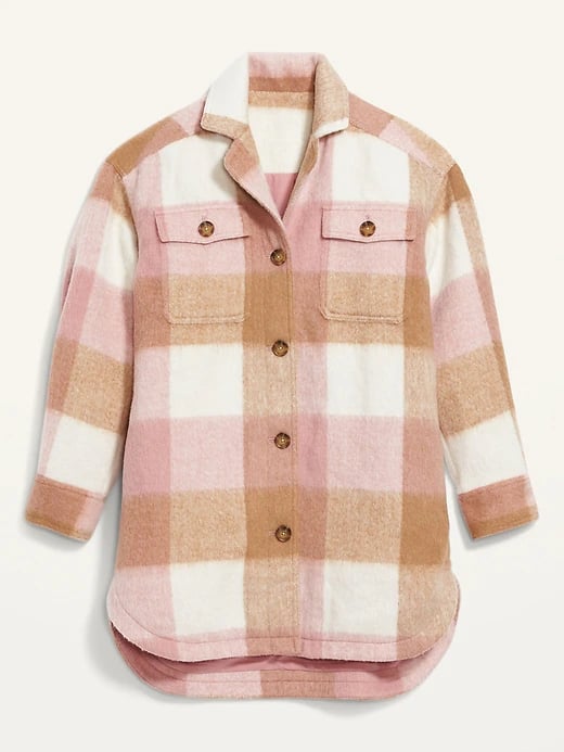 Old Navy Printed Flannel Long Utility Shacket