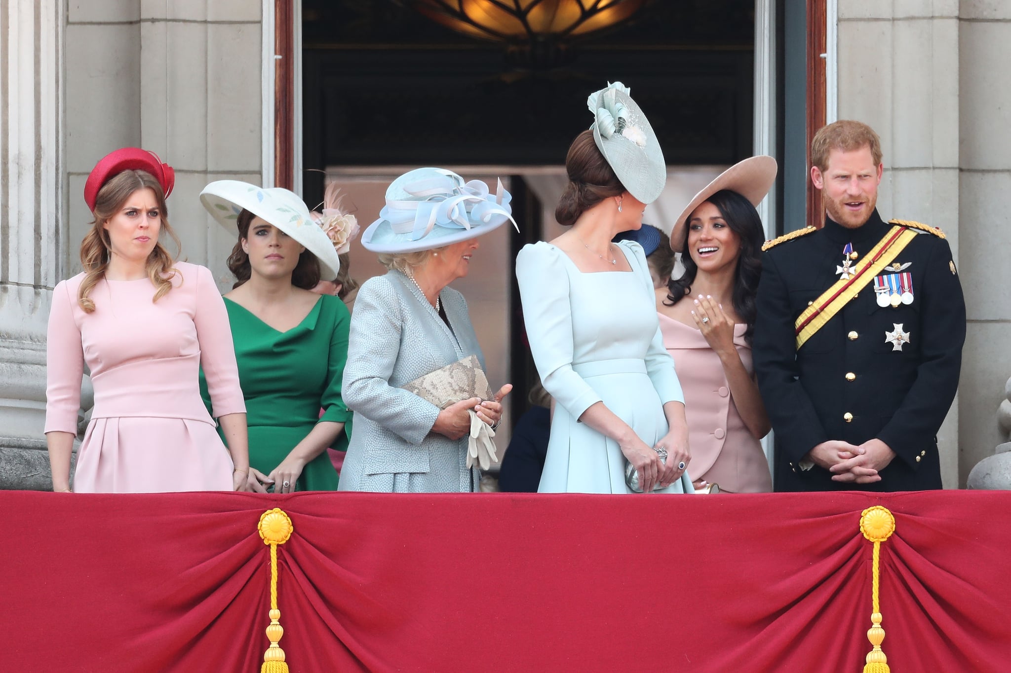 Meghan markle pink top off shoulder dress