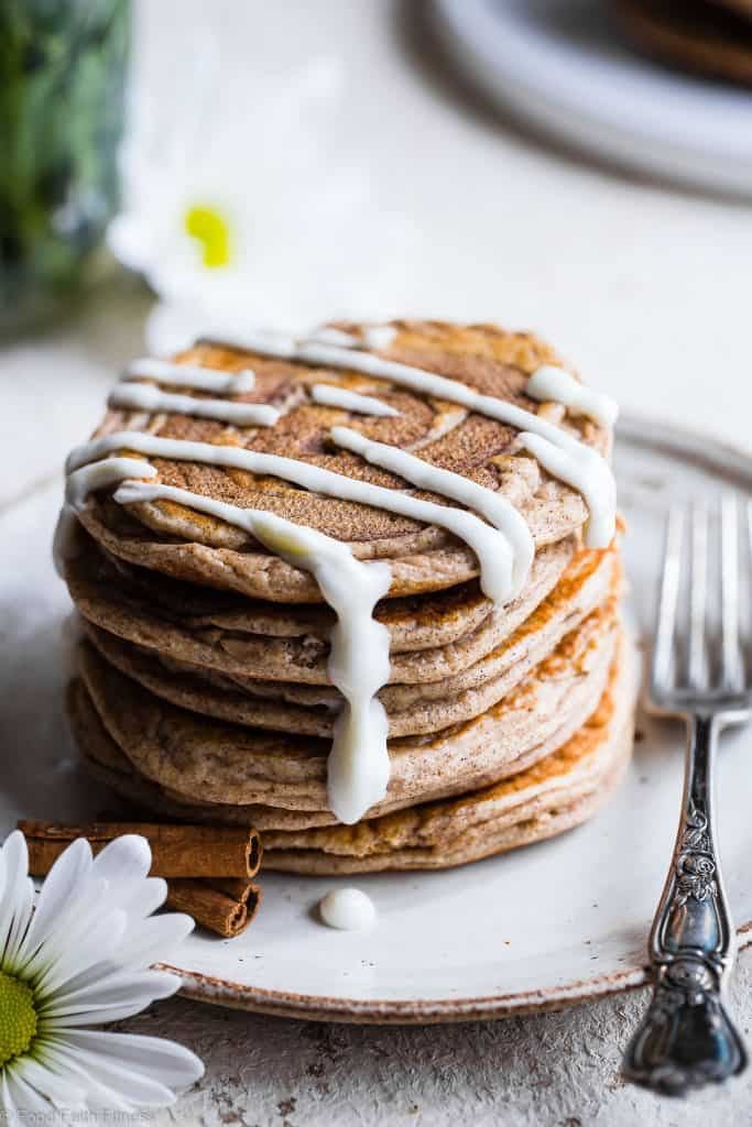 Cinnamon Roll Protein Pancakes