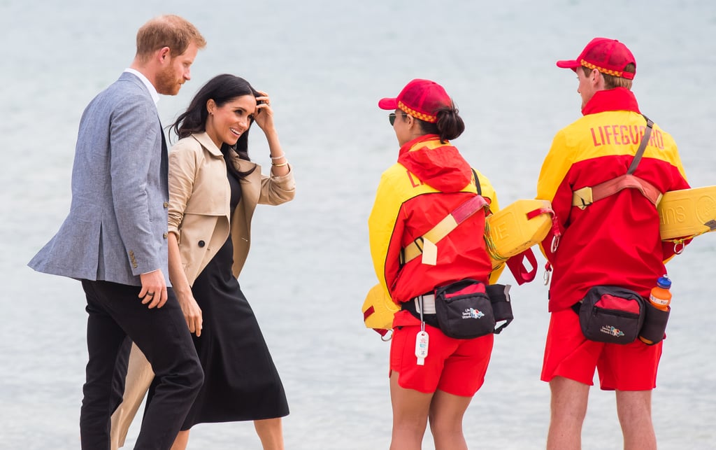 Meghan Markle Black Club Monaco Dress on the Beach 2018