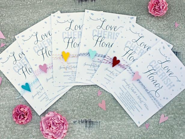 Hearts Confetti Wedding Invitation