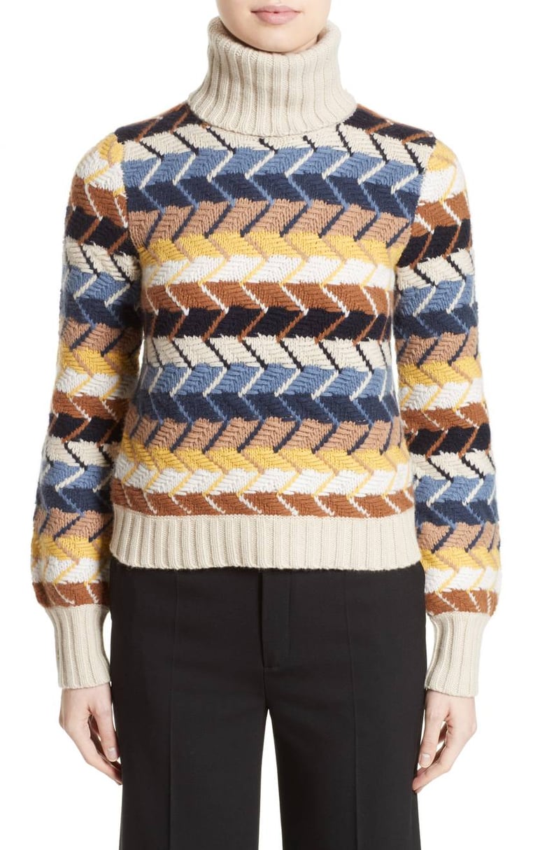 Chloé Herringbone Turtleneck Sweater