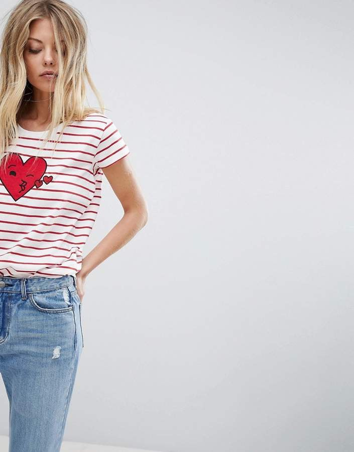 French Connection Heart Stripe T-Shirt