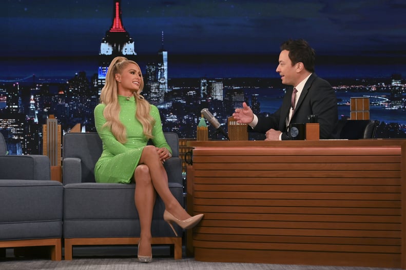 Paris Hilton During an Interview With Host Jimmy Fallon