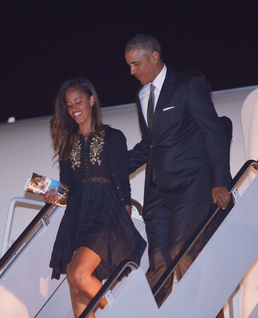 President Obama and Malia were all dressed up after the family attended a wedding in New York.