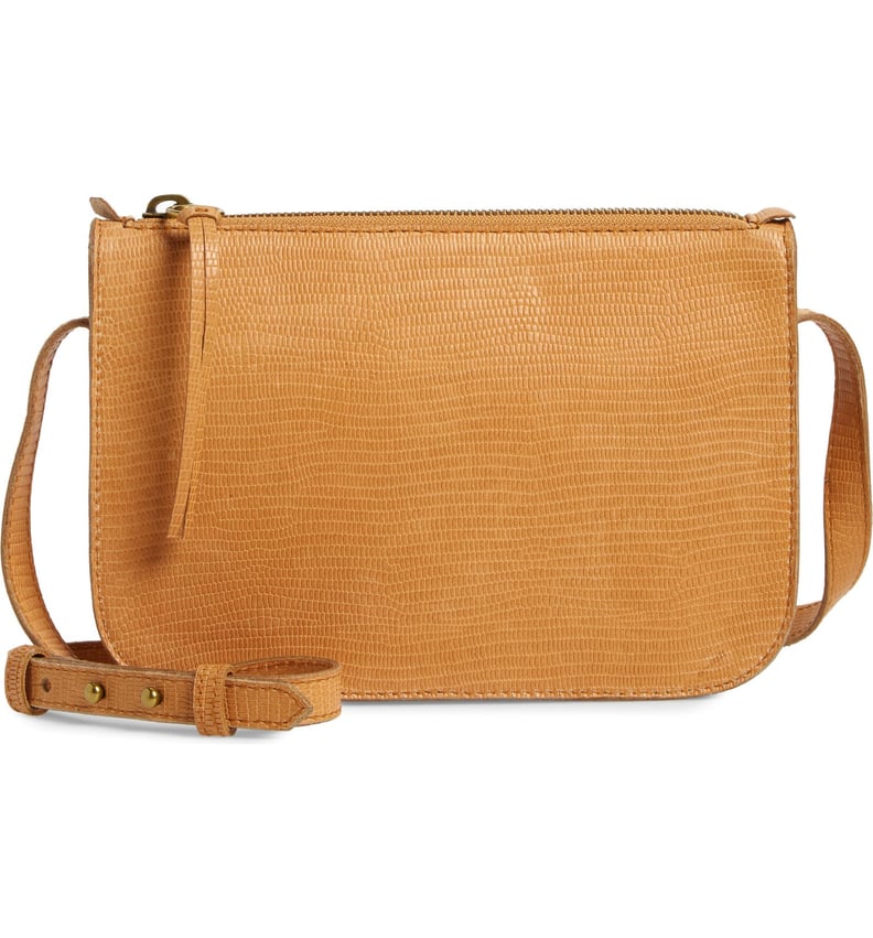 A Crossbody Bag: Madewell The Simple Lizard Embossed Leather Crossbody Bag