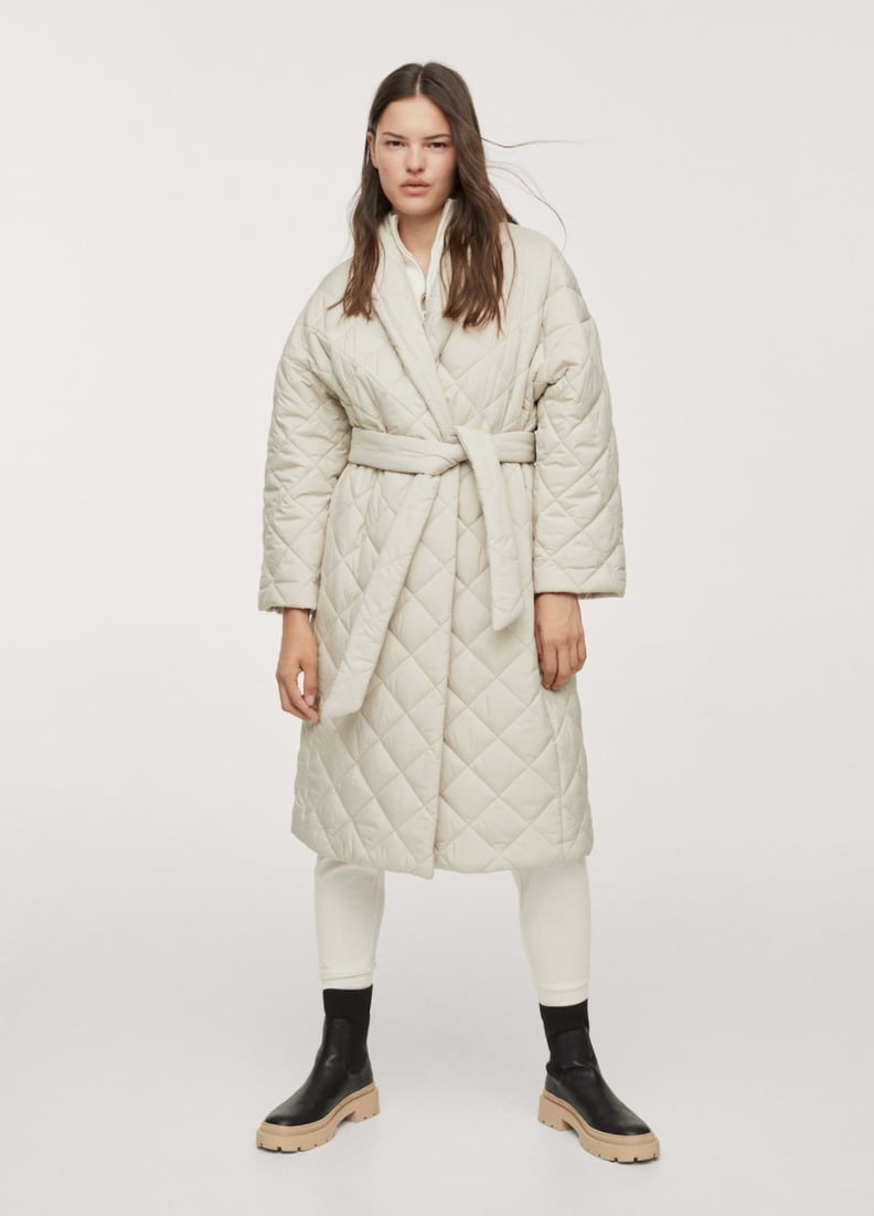 Mango Belt Quilted Coat