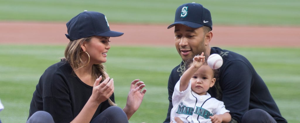 Chrissy Teigen and John Legend With Luna at Mariners Game