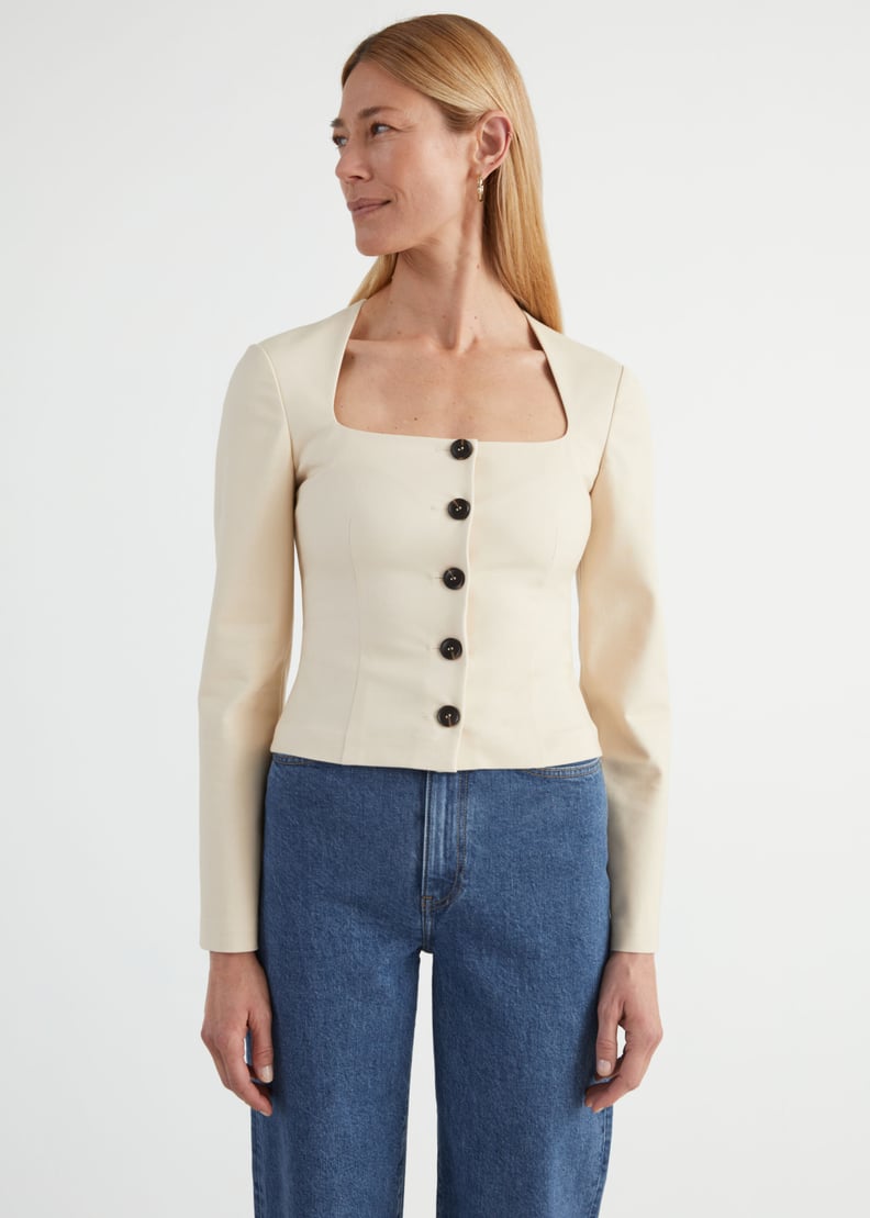 & Other Stories Fitted Buttoned Top