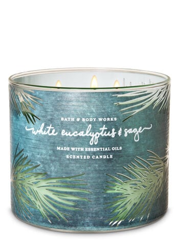 Bath & Body Works White Eucalyptus & Sage 3-Wick Candle