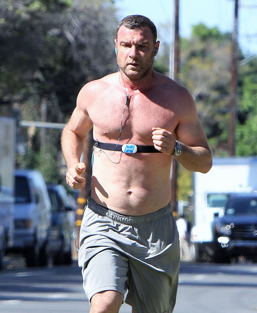 Liev Schreiber Running Shirtless in LA. 