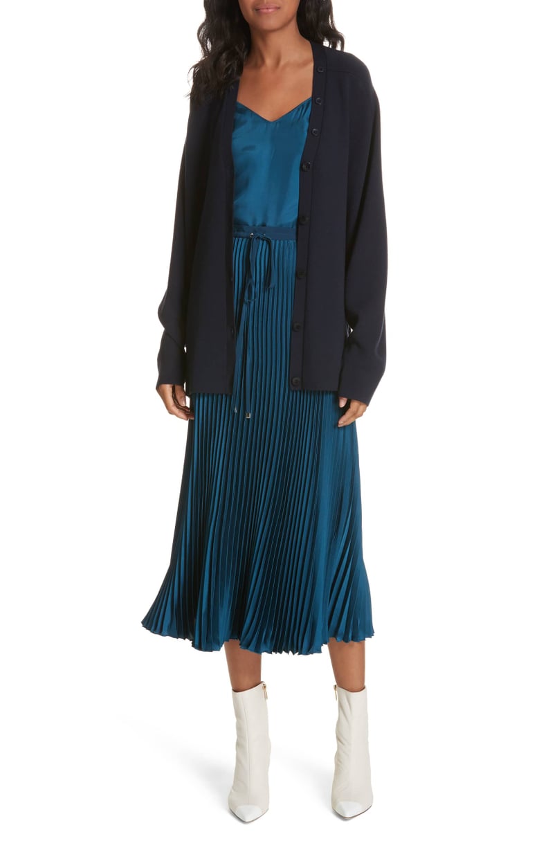 Tibi Mendini Twill Pleated Skirt