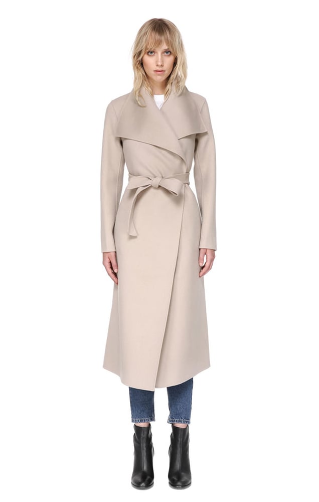 Mackage Mai Belted Wool Coat With Waterfall Collar