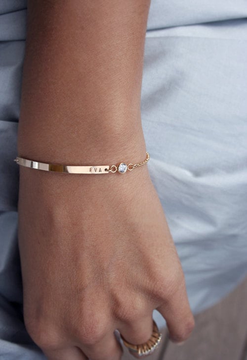 Bar Bracelet With Birthstone