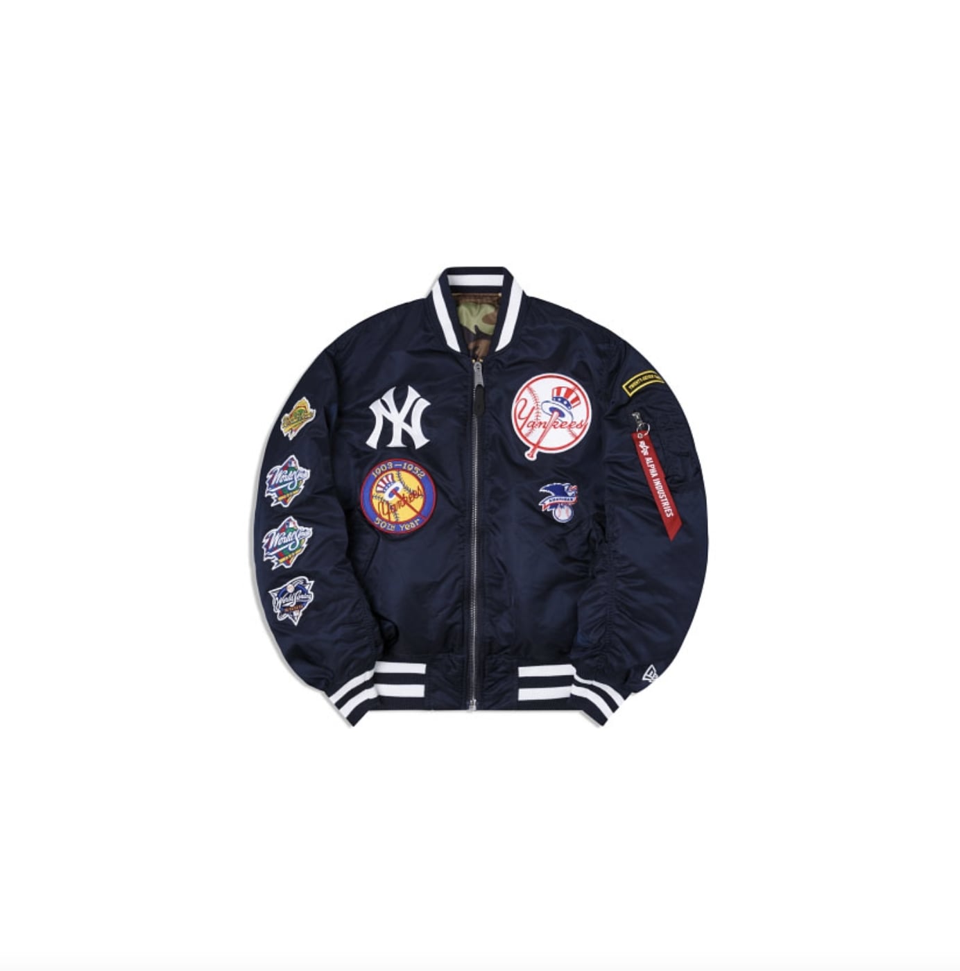 New Era Men's Alpha Industries New York Yankees MA-1 Bomber Jacket: Navy