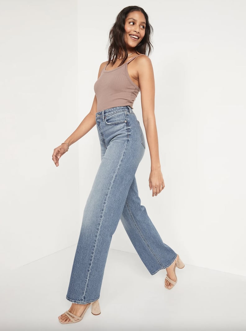 Curvy Extra High-Waisted Cut-Off Wide-Leg Jeans