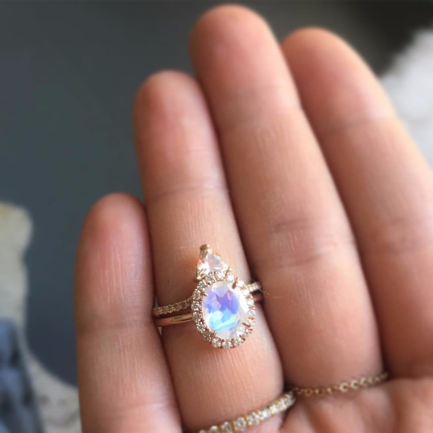 Download Moonstone Engagement Ring On Finger Pics