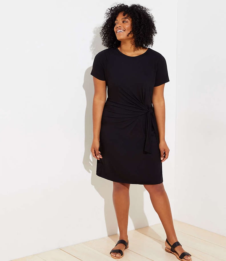 Loft Gathered Side Tie Tee Dress