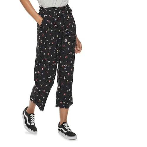 POPSUGAR Paperbag-Waist Wide Leg Crop Pants