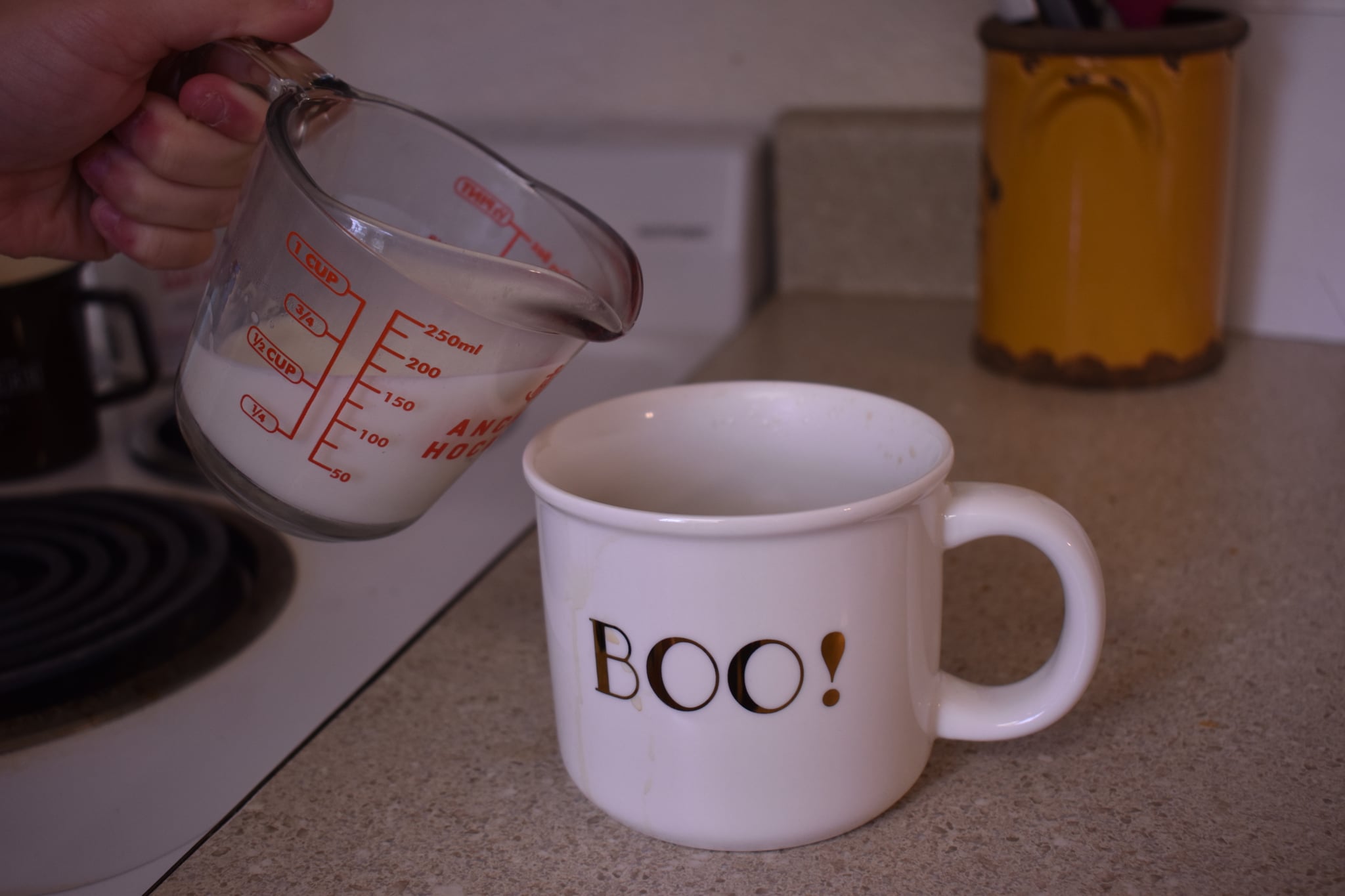 Pour Milk Into Coffee