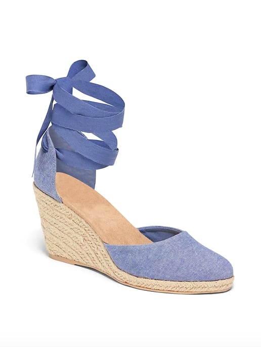 Chambray Espadrille Wedges