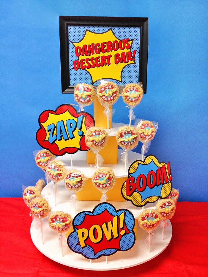 Friday: Wonder Woman Rice Krispies Pops