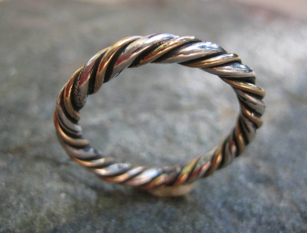 Yellow Gold and Sterling Silver Men's Wedding Ring ($375) | Unique ...