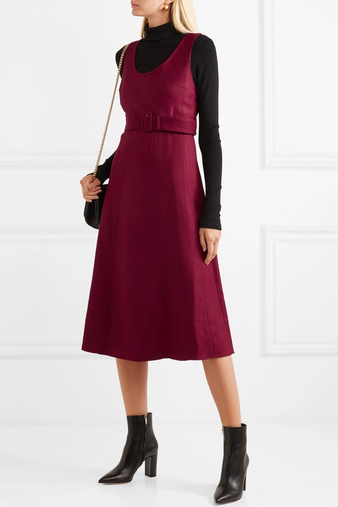 Paul & Joe Belted Wool-blend Twill Midi Dress