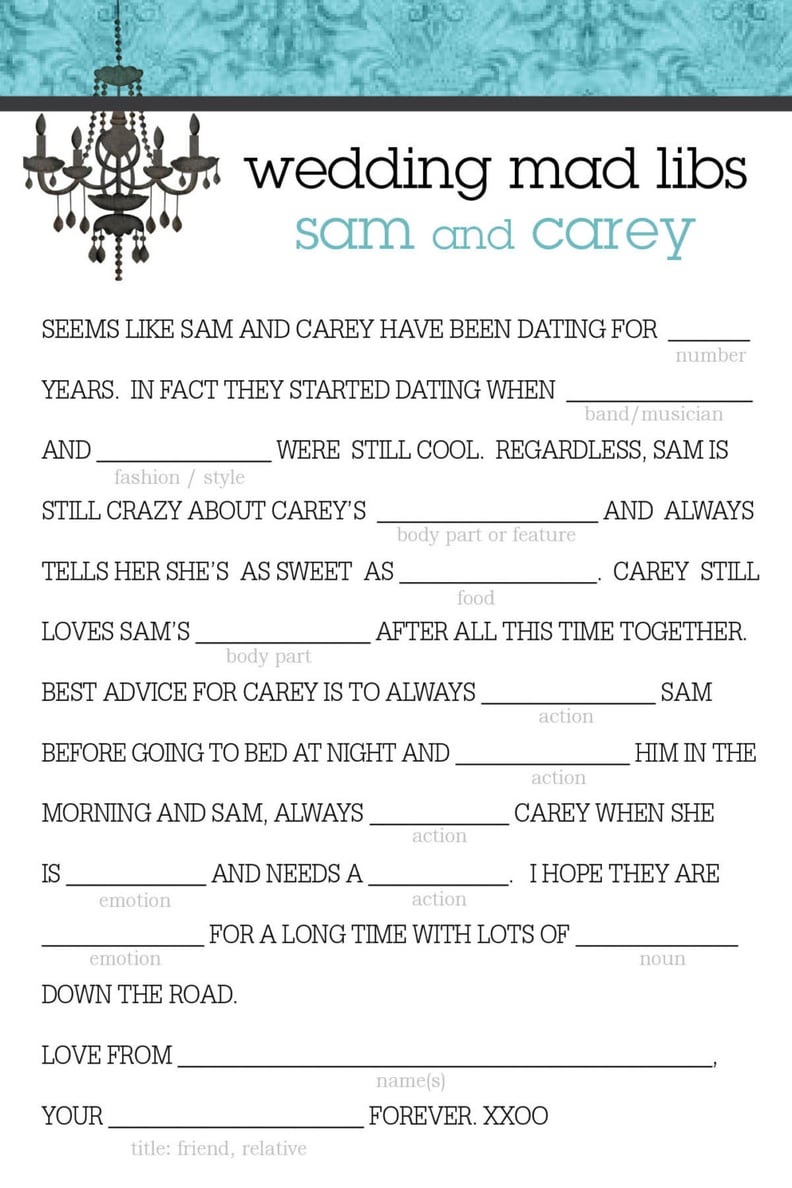 Rustic Glam Mad Libs